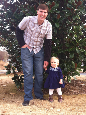 Laura's husband, Martin, and daughter, Josie