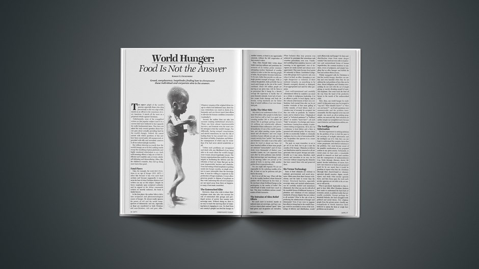 World Hunger: Food Is Not the Answer