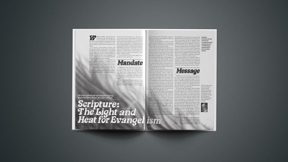 Scripture: The Light and Heat for Evangelism
