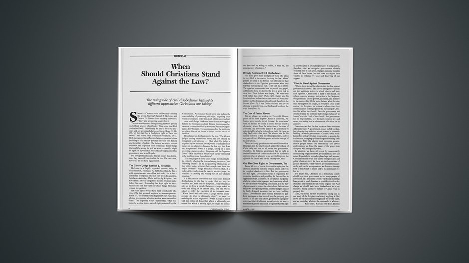 When Should Christians Stand against the Law?