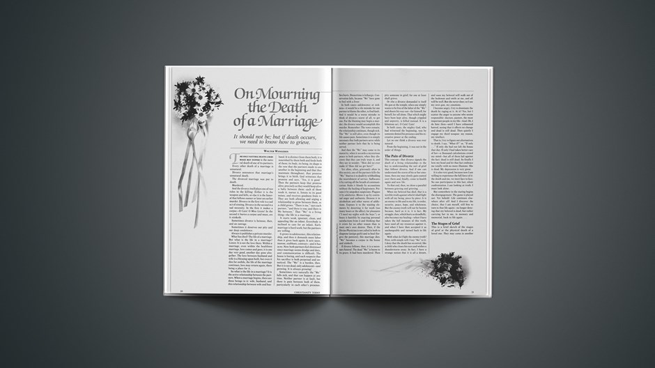 On Mourning the Death of a Marriage: It Should Not Be; but If Death Occurs, We Need to Know How to Grieve