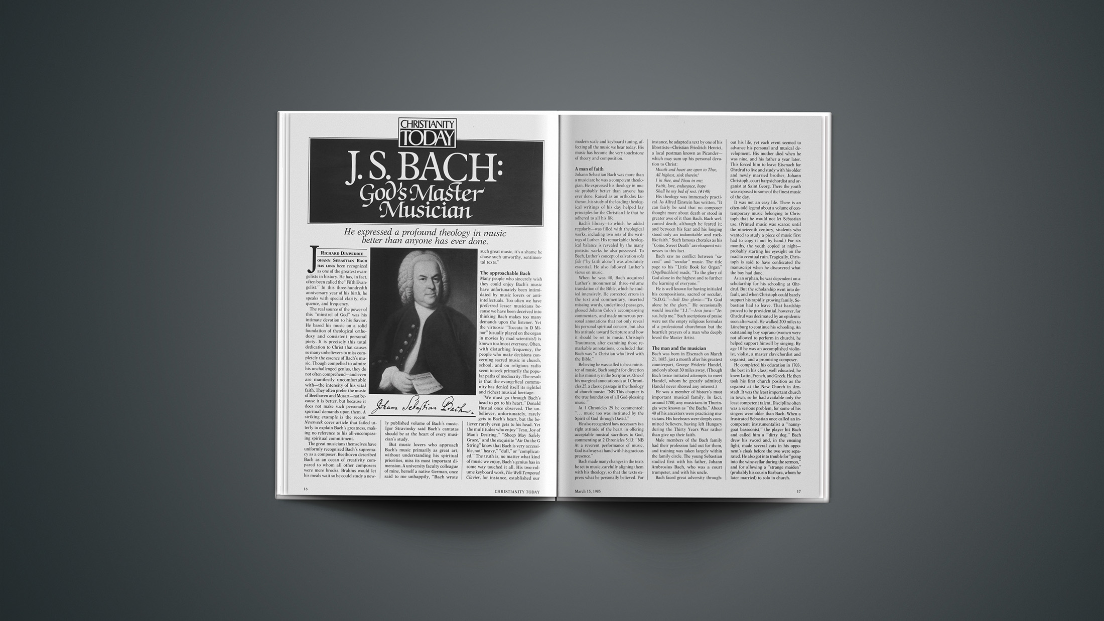 Johann Sebastian Bach as a Protestant composer and 'The Fifth
