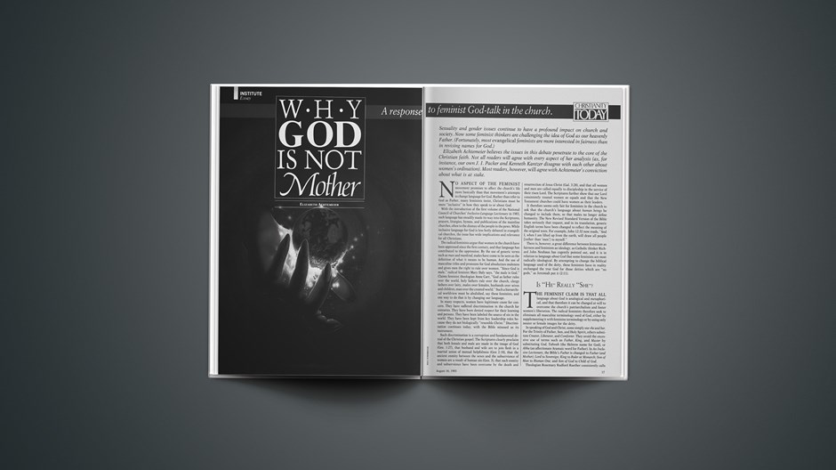 Institute Essay: Why God Is Not Mother