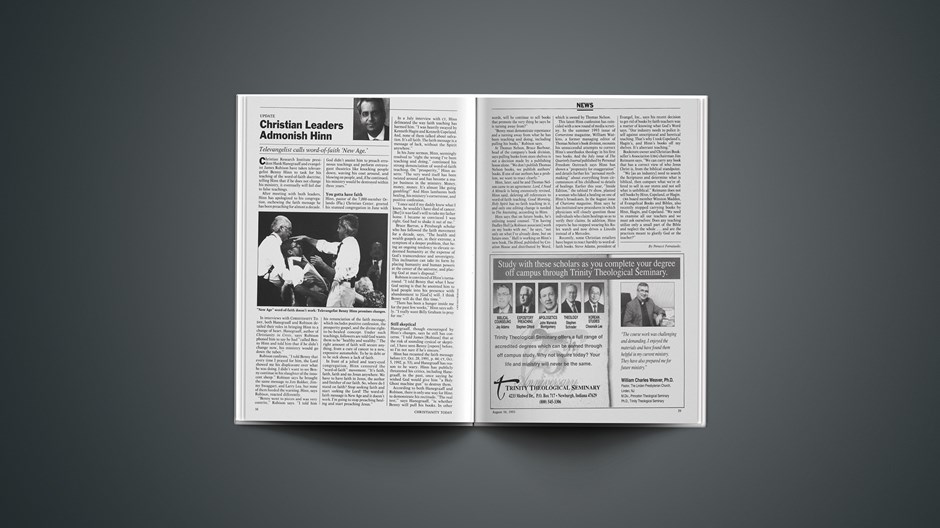 Christian Leaders Admonish Hinn