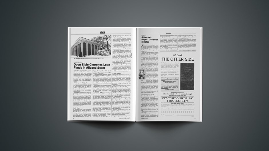 Indictments: Open Bible Churches Lose Funds in Alleged Scam