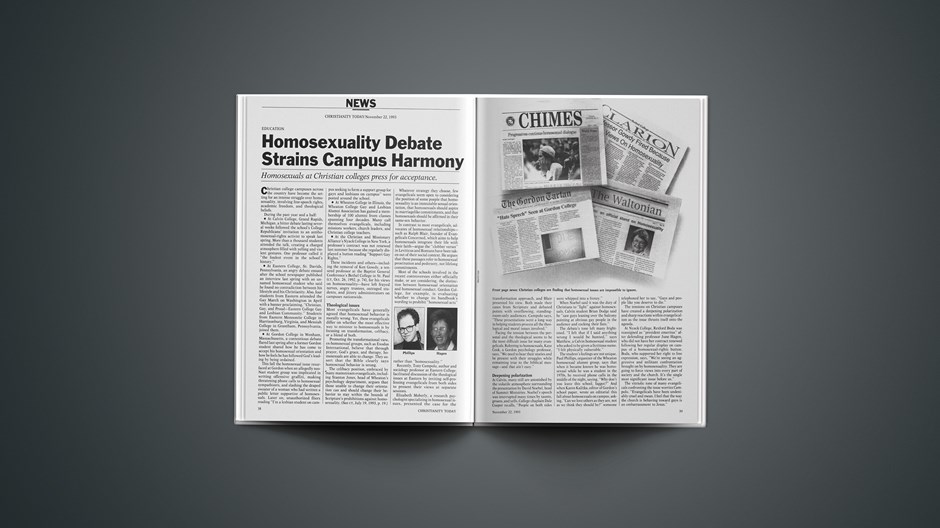 Homosexuality Debate Strains Campus Harmony