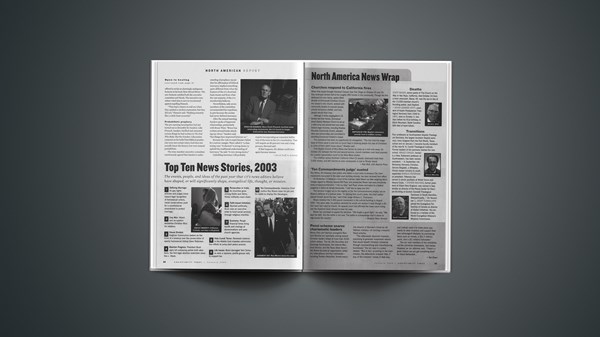 nominelt Slange samtidig Top 10 News Stories, 2003" | Christianity Today