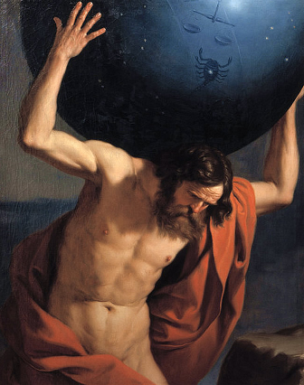 Guercino, Atlas holding up the celestial globe, 1646 Guercino, Atlas holding up the celestial globe, 1646