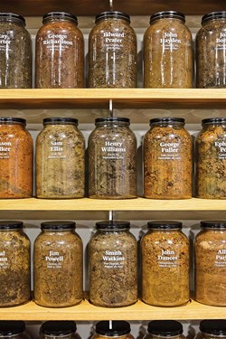 EJI's museum in Montgomery displays soil samples from Alabama lynching sites. EJI's museum in Montgomery displays soil samples from Alabama lynching sites.