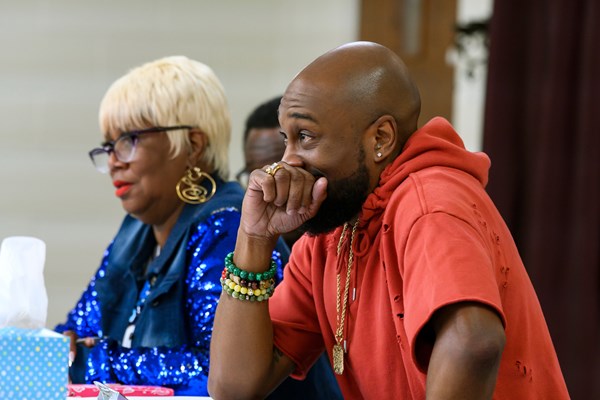 (L to R) Vocal coach Peggy Britt and choir master Patrick Riddick in 'Voices of Fire.'