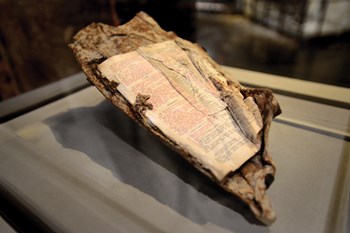 A Bible on display at the 9/11 memorial in New York