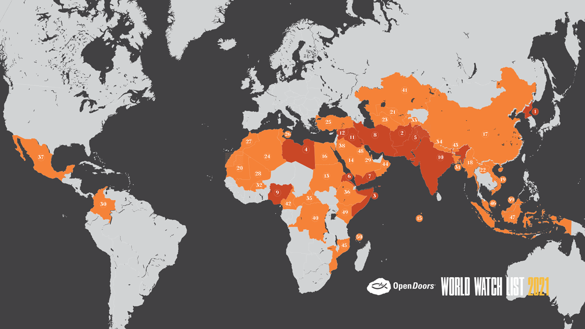 50 стран, где труднее всего быть христианином в 2021 году...... News
