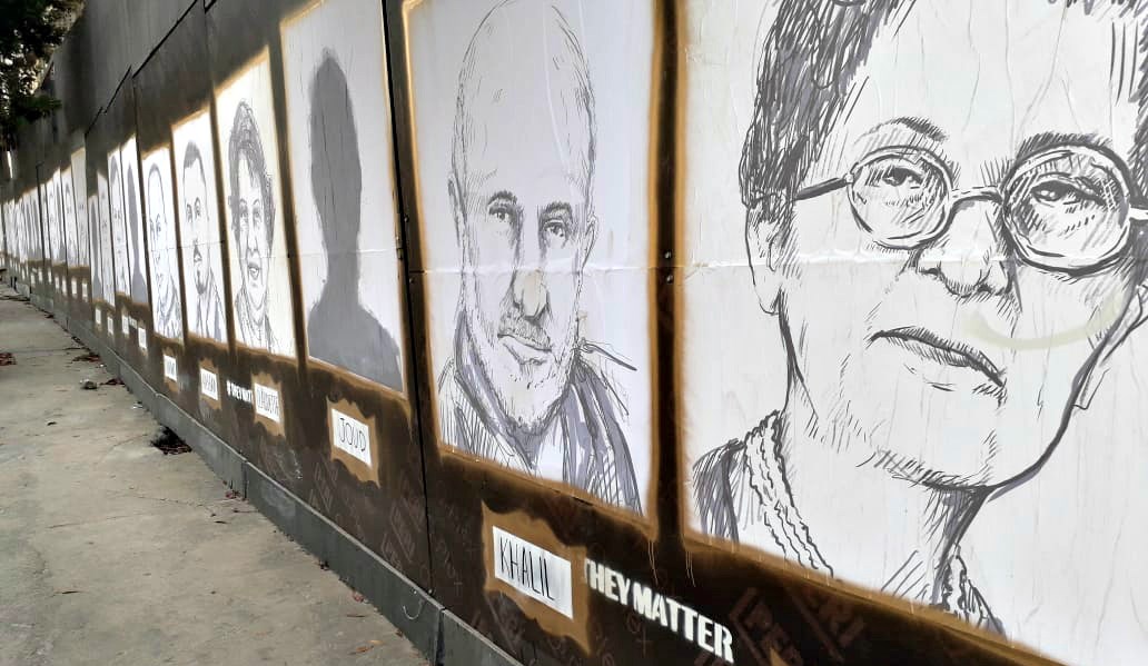 The #TheyMatter street art gallery in Beirut honors 204 explosion victims.