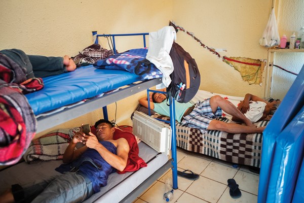 Days at the Pan de Vida shelter are spartan and monotonous, as asylum seekers kill time waiting for hearings with US immigration officials.