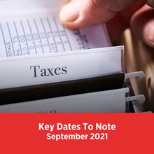 Key Tax Dates September 2021