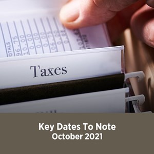 Key Tax Dates for October 2021