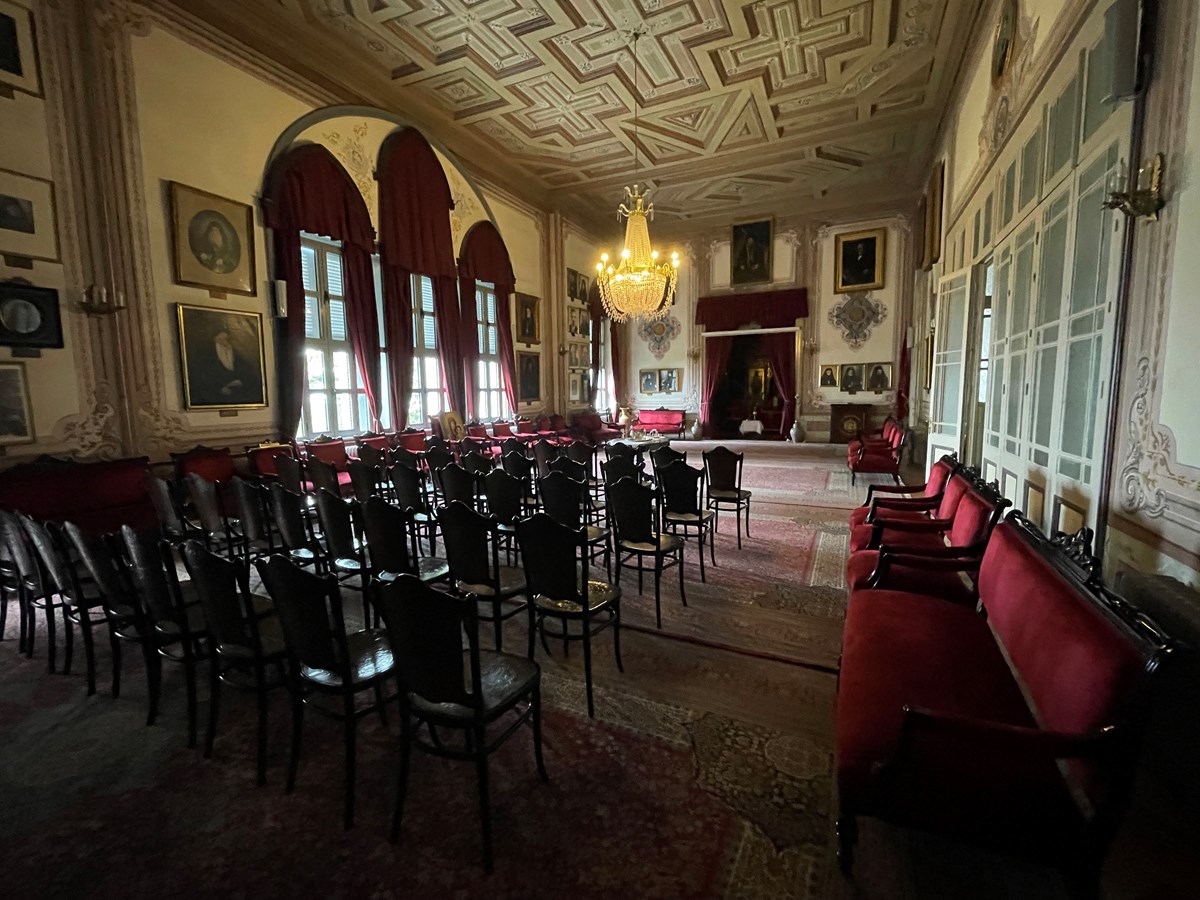 An interior room of the Halki Orthodox Seminary on the island of Heybeliada in Turkey.