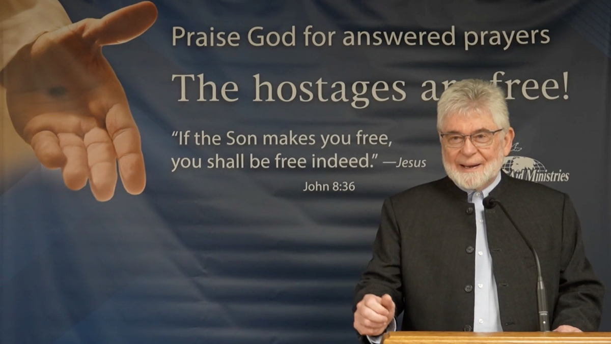 Christian Aid Ministries general director David Troyer shares initial details about the final freed 12 missionary hostages, at a December 17 press conference. Christian Aid Ministries general director David Troyer shares initial details about the final freed 12 missionary hostages, at a December 17 press conference.