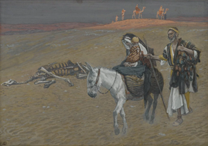 詹姆斯·蒂索(James Tissot)的《逃往埃及》(La fuite en Égypte)。 詹姆斯·蒂索(James Tissot)的《逃往埃及》(La fuite en Égypte)。