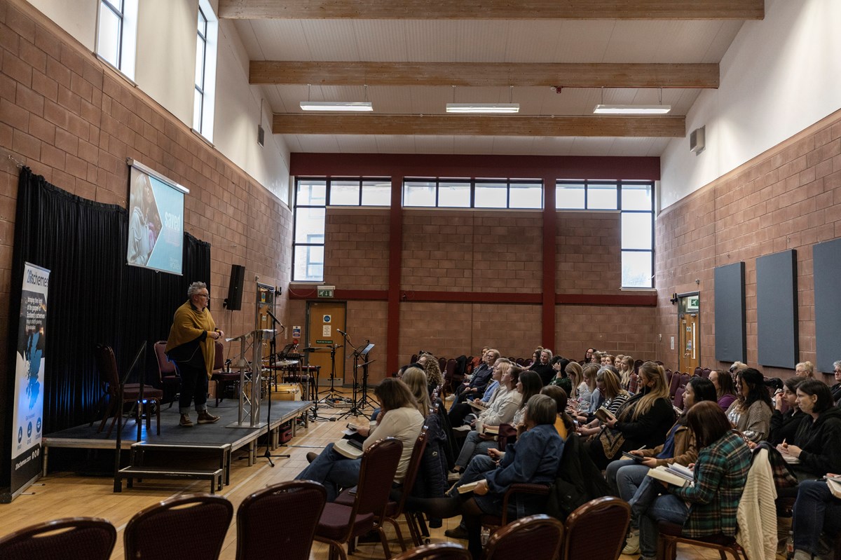 Sharon “Shabba” Dickens teaching at a women’s conference held at Niddrie Community Church