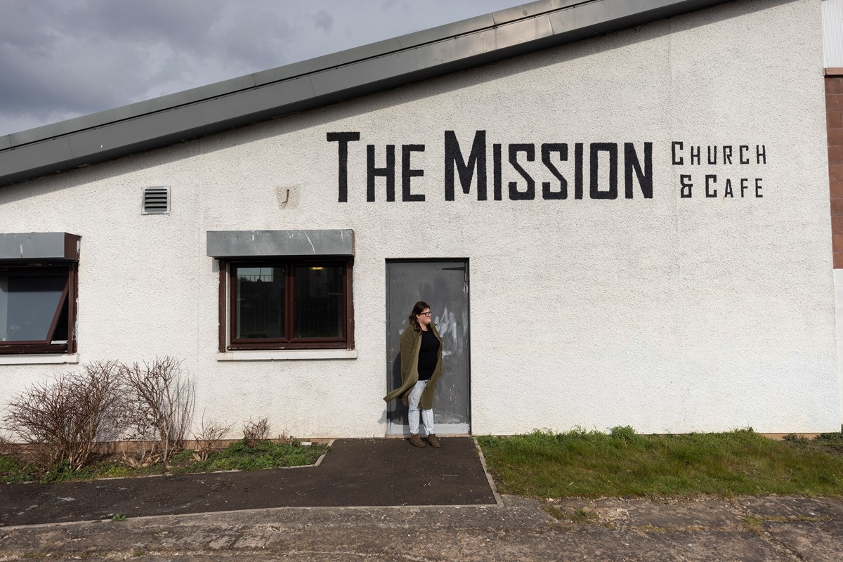 Natasha “Tasha” Davidson outside Niddrie Community Church