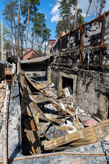 Large parts of Mission Eurasia's headquarters were destroyed. Large parts of Mission Eurasia's headquarters were destroyed.