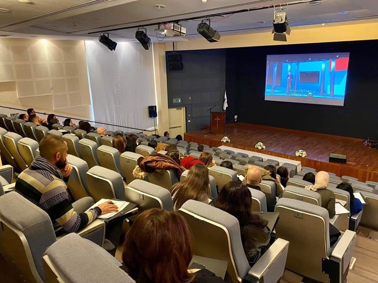 The Bethlehem Bible College lecture hall.