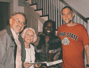 Left to right: Ron Sider and his wife, Arbutus, with Médine and Craig Keener c. 2011, at the Siders' home.