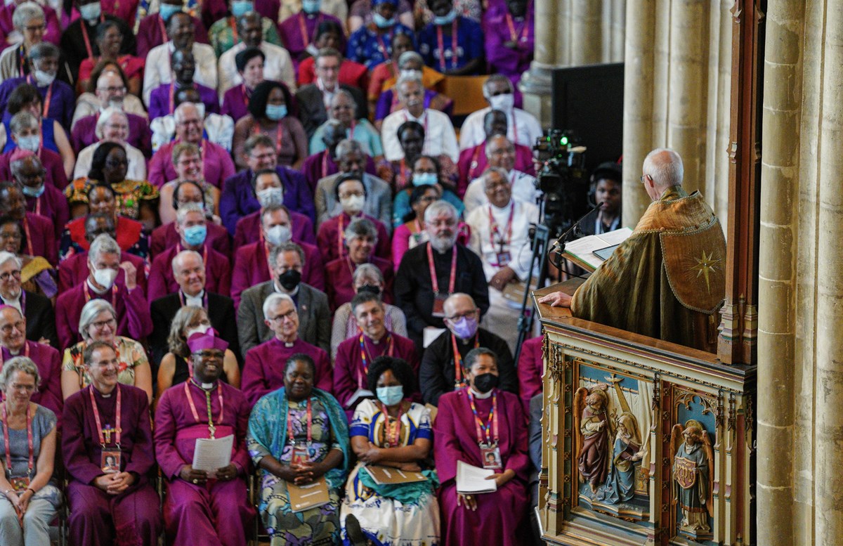 Archbishop of Canterbury Justin Welby gives the closing sermon of the 2022 Lambeth Conference in Canterbury Cathedral in the United Kingdom.