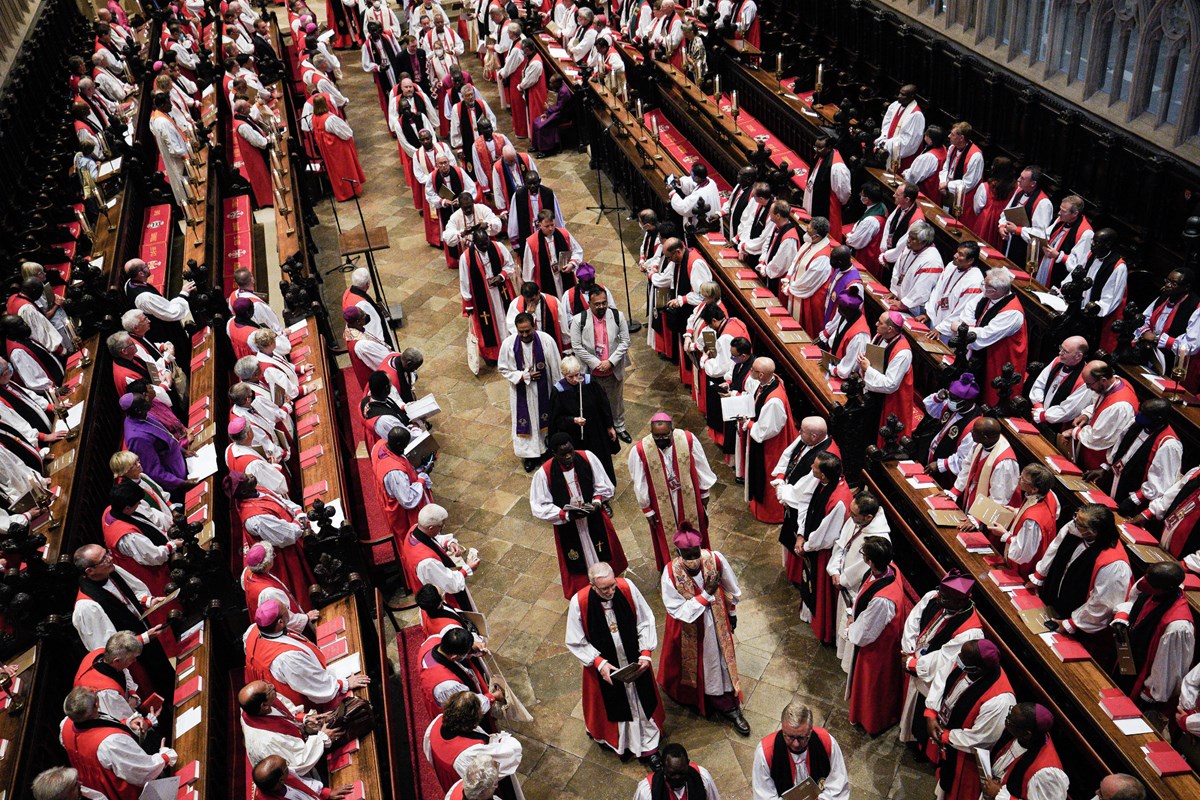 The opening service at Canterbury Cathedral during the 2022 Lambeth Conference in the United Kingdom.