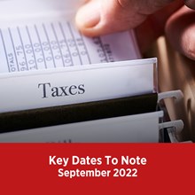 Key Tax Dates September 2022