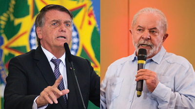 À gauche : le président brésilien Jair Bolsonaro | À droite : L’ancien président Luiz Inácio Lula da Silva.