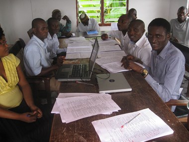 Representatives from different Mbembe dialects continue work on the Mbembe dictionary, 2010