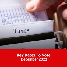 Key Tax Dates December 2022 Key Tax Dates December 2022