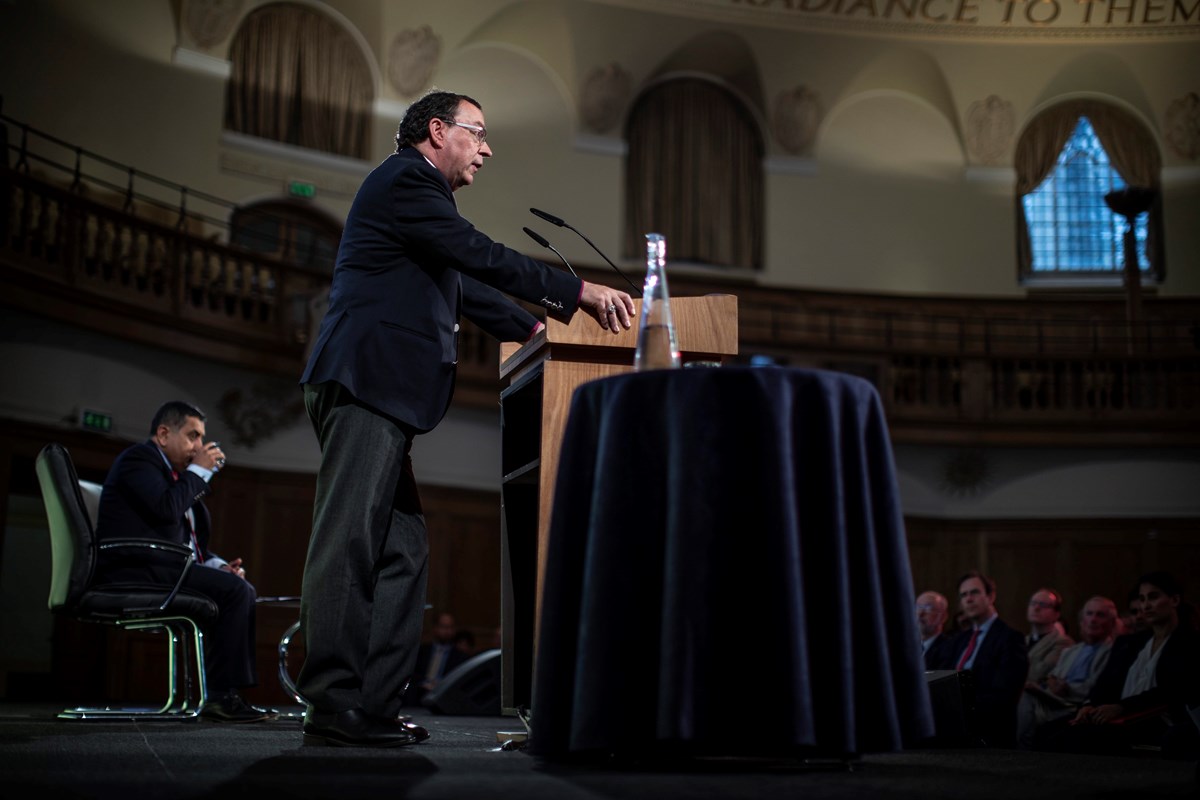 Bishop of Truro Philip Mounstephen presents the FCO Persecution of Christians report at The Church House on July 15, 2019 in London, England.