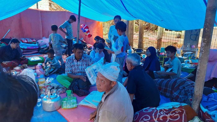 Villagers in Gasol are staying in tents in case aftershocks occur.