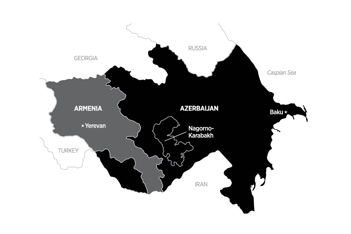 Map of Armenia and Artsakh Nagorno Karabakh in Armenian Map