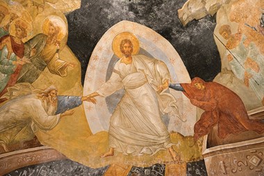 Called the Anastasis, or the Resurrection, this fresco in Chora Church, Istanbul, depicts Christ pulling Eve and Adam out of their tombs. 