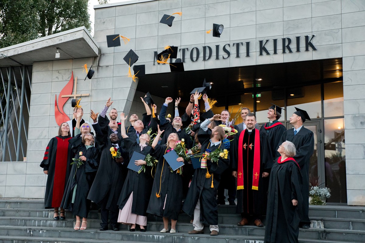Graduates of Baltic Methodist Theological Seminary outside Tallinn Methodist Church