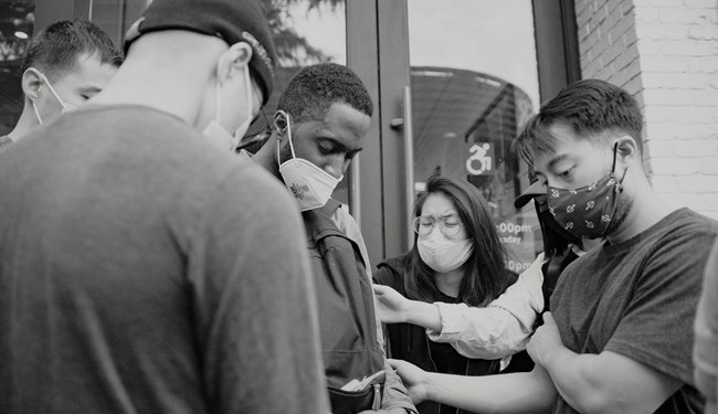 Members of PMA make prayer a big part of their march against racial injustice.