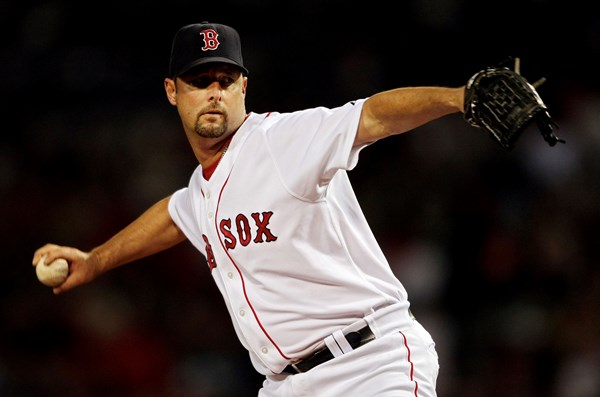 Tim Wakefield throws a pitch for a game against the Tampa Bay Rays.