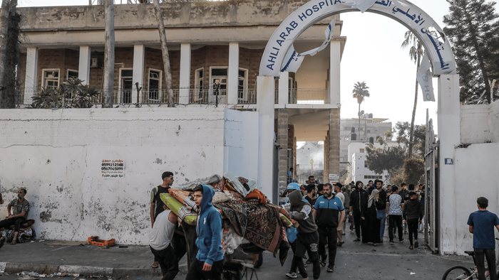 Cientos de muertos en explosión en el único hospital cristiano de Gaza