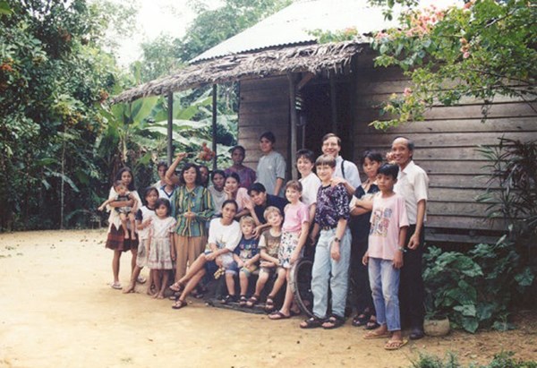 Paul and his family visiting local friends