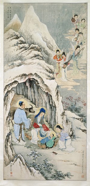 The Nativity, Luke Hua Xiaoxian, Collection of the Ricci Institute for Chinese-Western Cultural History, 1948.