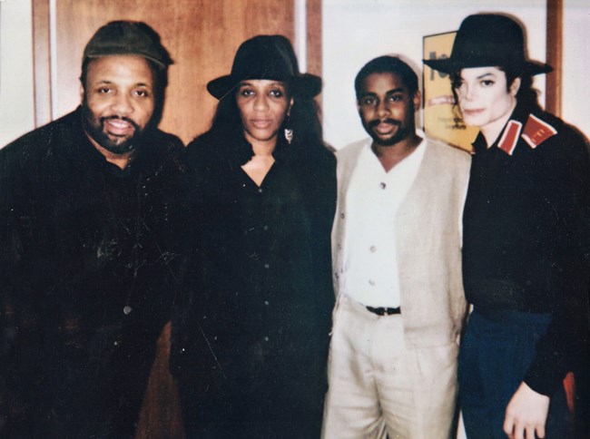 Andraé́ Crouch, Sandra Crouch, Robert Shanklin and Michael Jackson at The Hit Factory in New York, N.Y., December 1994