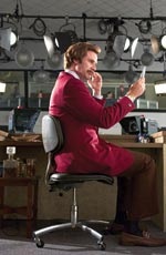 Ron Burgundy (Ferrell) does a bit of touching up before going on-air