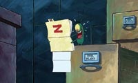 The scheming Plankton gets a bit excited when it comes to Plan Z