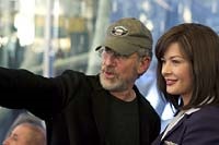 Steven Spielberg and Catherine Zeta-Jones on the set