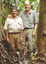 Steve Saint and Mincaye during the filming of the documentary