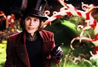 Johhny Depp as the strangely weird Willy Wonka